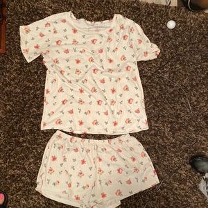floral white pj set